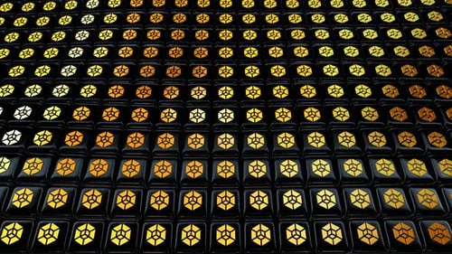 Dynamic Golden Geometric Cube Grid Loop Background