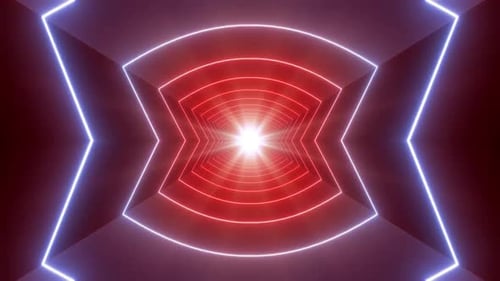 Dynamische Neontunnelreise in das helle Licht der Zukunft