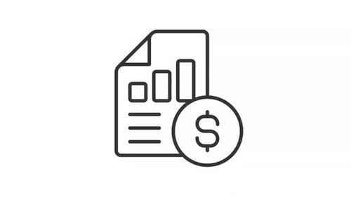 Animated Financial Report Document with Dollar Sign Icon