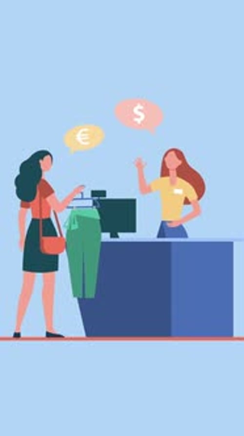 Happy Woman Shopping In Fashion Store On Vertical