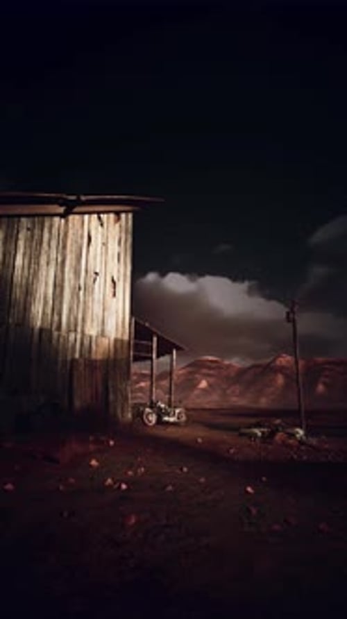 Barn in Field Night