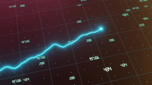 Stock market animated graphic. Stock price chart.