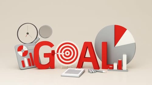 Animated 3D Business Goal and Data Presentation