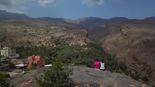 Omani Mountains, beautiful landscape drone shot.