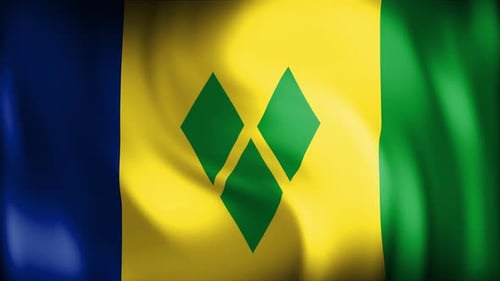 Realistic Waving Flag of Saint Vincent and the Grenadines