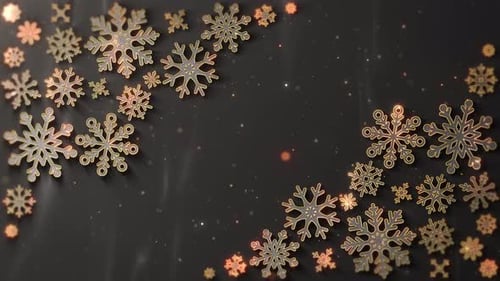 Animated Golden Snowflakes Frame for Christmas and Winter Celebrations