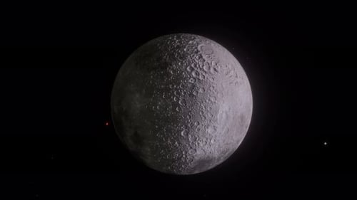 Realistic 3D Moon Rotating in Deep Space