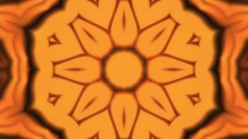 Seamless Warm Orange Abstract Kaleidoscope Motion Background Loop