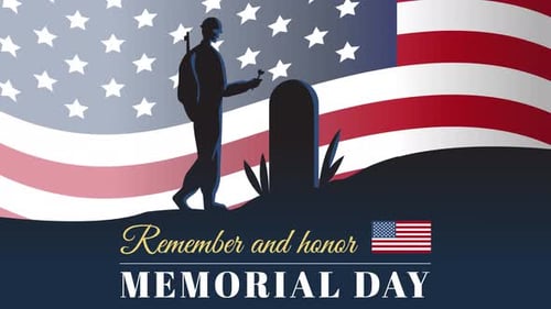 memorial day commemoration united states animation 4k
