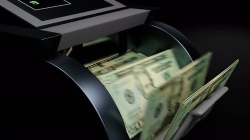 Automated Money Counting Machine with US Dollar Bills