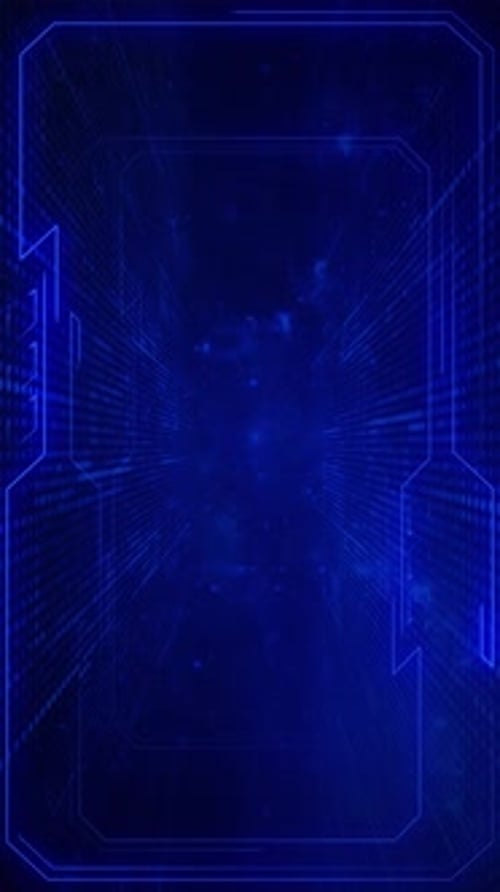 Vertical Video - Futuristic Blue Digital Data Grid Network Technology Background