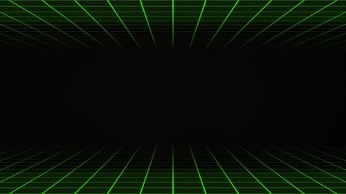 Green Color Retro Grid Loop Animation Background