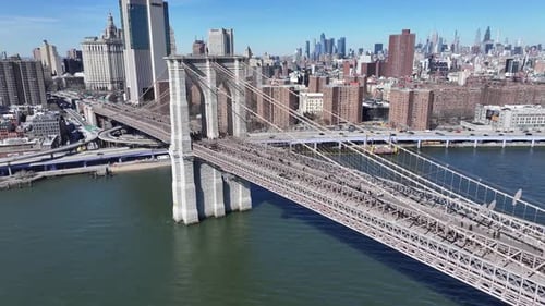 Brooklyn Bridge in Manhattan in New York, Vereinigte Staaten.