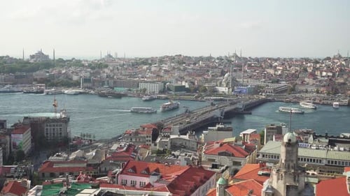 Awesome aerial view of the Golden Horn in Istanbul, Turkey