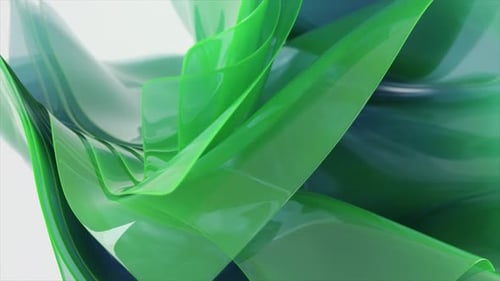 Animation 3D organique de formes translucides vertes fluides en mouvement Les mouvements ondulatoires naturels