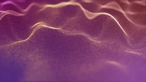 Bewegungsanimation mit goldenen glitzernden Wellen