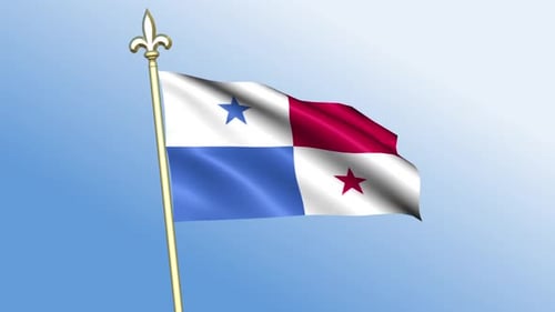 Waving Panama Flag Animation