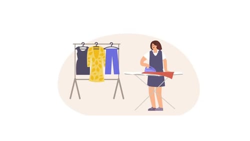 Woman Ironing Clothes
