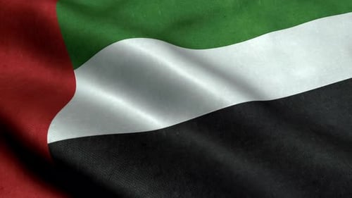 Realistic United Arab Emirates Flag Waving