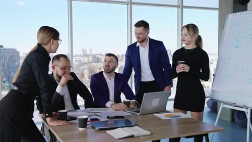 Business Colleagues Meeting in Modern Office