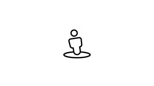 Animated Flat Design Person Icon on Location Pin