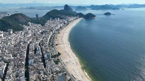 Copacabana Beach at Downtown Rio de Janeiro in Rio de Janeiro Brazil.