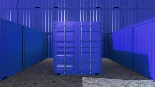 Modern 3D Shipping Container Opening Reveal Animation