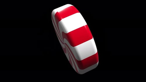 Rotating Red and White Peppermint Candy Swirl Loop Animation