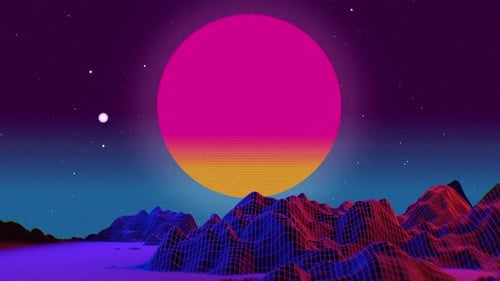Futuristischer Science-Fiction-Hintergrund der 80er