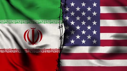 Iran And Usa Flag