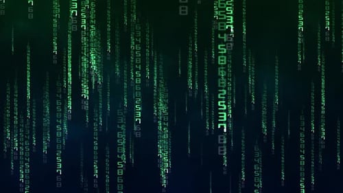 Digital Matrix Rain Code Falling Numbers Background Animation