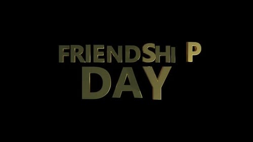 Golden 3D Friendship Day Title Reveal Animation