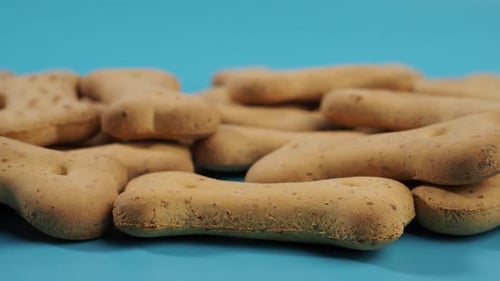 Dog biscuits on a white background.