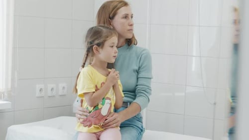 First Ear Piercing Preschool Girl Gets First in Life Experience of Ear Piercing in the Hospital and