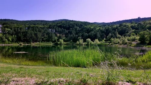 Serene Lake View in Crimean Mountains on a Sunny Day