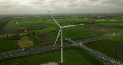 Windmills Aerial View Renewable Energy Aerial View of Windmills Farm for Energy Production on