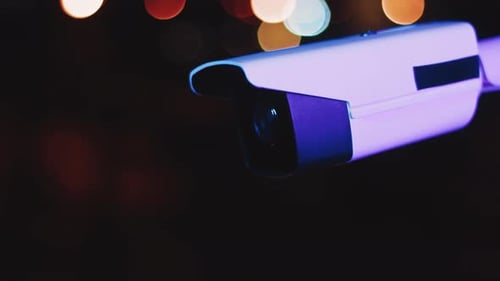 Security Video Camera Surveillance at Night Recording Technology Protection Police Home Safety