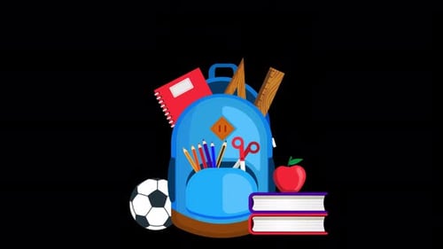 Back To School Animation Without Text 4K Alpha