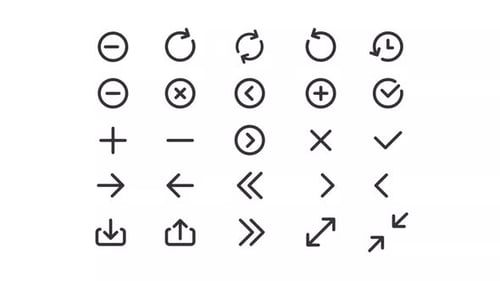 Icônes d'interface utilisateur linéaire de navigation animées