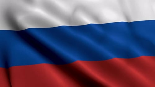 Realistic Waving Russian Flag Seamless Loop Animation