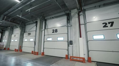 Factory Roller Door Entrance to an Unoccupied Warehouse