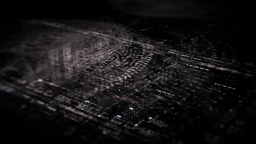 Futuristische Datenmatrix-Simulation HUD-Bildschirm 02
