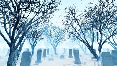 Travel Through A Dark And Spooky Halloween Graveyard