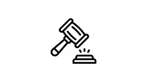 Gavel – Animated Line Icon – Seamless Loop – 4K 30fps