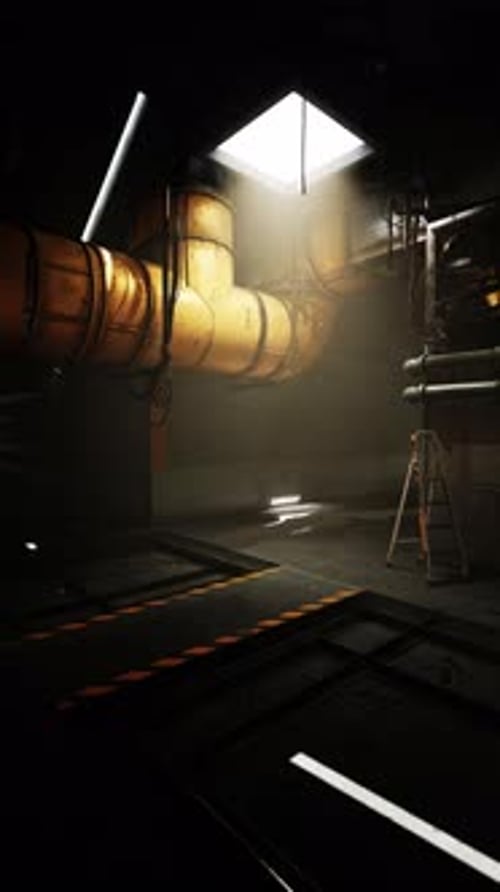 Dark Industrial Corridor Sci-Fi Loop