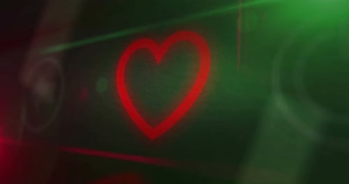 Pulsating Neon Heart Animation Loop