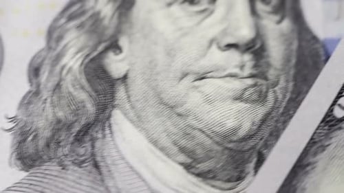 Close Up Details of US One Hundred Dollars Bills