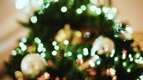 Festive Christmas Tree Decorations and Holiday Lights