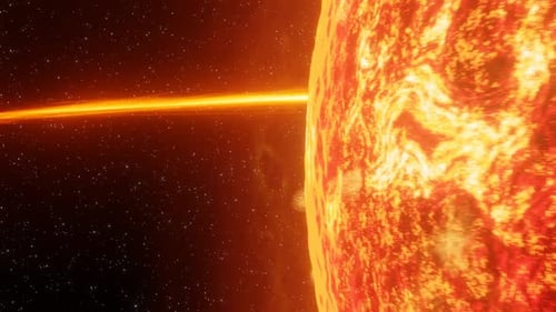 3D orange Sonne im Weltraum