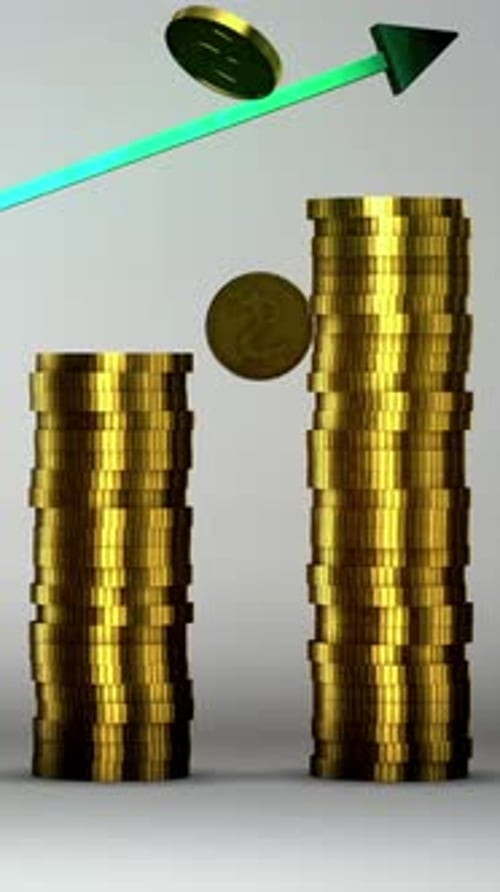 Financial Growth Green Arrow Vertical Loop for Social Media